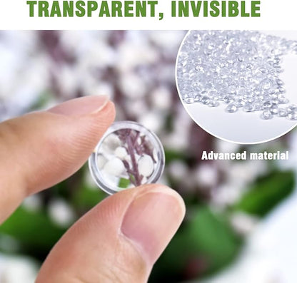 Super High Viscosity Cabinet Door Bumpers -250 pcs 1/2”Diameter Clear Adhesive Pads New PU Material Glass Hardware Bumpers for Drawers, Glass Tops, Small Furniture(250pcs)