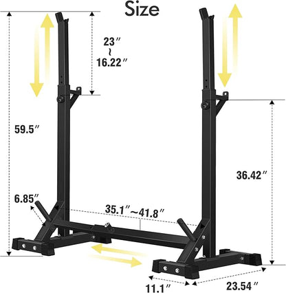 CANPA Adjustable Squat Rack Stand Multi-Function Barbell Rack Weight Lifting Gym Dumbbell Racks Home Gym Bench Press Rack Dumbbell Racks Stands 600Lbs