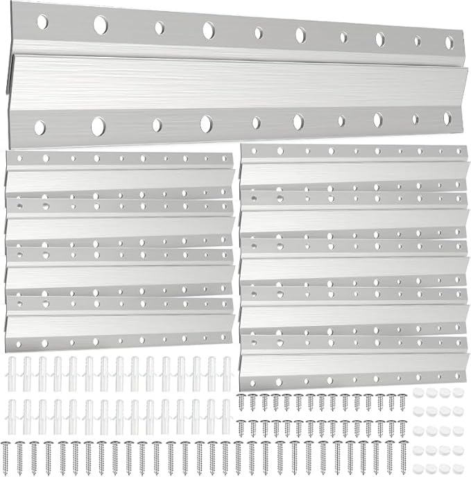 French Cleat Picture Hanger 10inch,Wall Mounting Brackets Cleat Picture Hanger Kit Z Bar Clips for Hanger Supports 100lbs,Z Bracket Picture Hangers Kit for Pictures,Mirrors,and Art (10 Pairs)