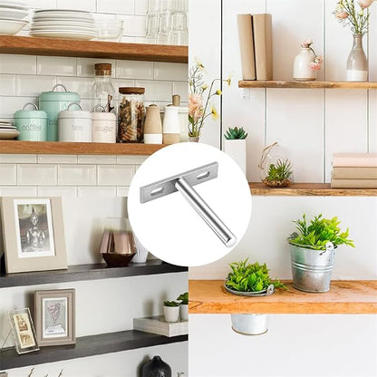 Floating Shelf Bracket Hidden Shelf Supports Brackets 4PCS Heavy Duty Concealed Blind Shelf Support Wall Mounted Brackets with Mounting Screws for Floating Wood Shelves (3 inch)