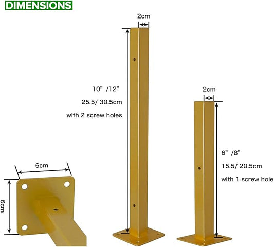 6 Pcs Gold Shelf Bracket 6 Inch Heavy Duty Brackets for Shelf Metal Wall Floating Shelving Brackets Industrial Shelf Brackets for Space Saving