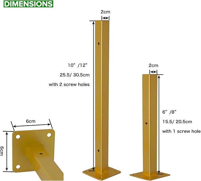 6 Pcs Gold Shelf Bracket 10 Inch Heavy Duty Brackets for Shelf Metal Wall Floating Shelving Brackets Industrial Shelf Brackets for Space Saving