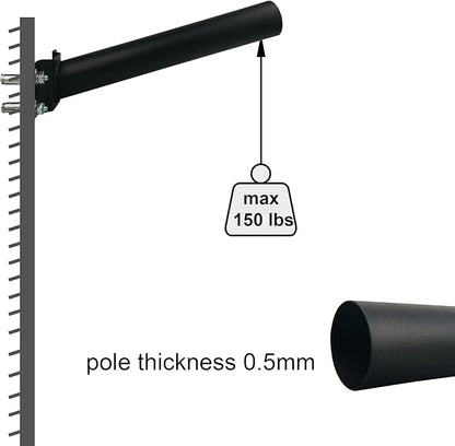 Light Pole Mount,Solar Lighting Mounting Bracket Extension Pole Kit Wall Black Metal Pipes Barn Lights Fixture Antenna Adaptor Outdoor Arm for Street Light,Wall Mounted Tire,Barn Lamp,Post Tree