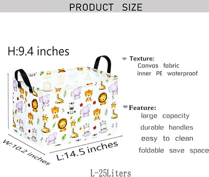 KUNRO Rectang Animals Storage Basket Gift Shelf Basket Storage Bin, Nursery Basket Organizer Box for With Handles for Room Deco