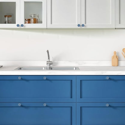 Ravinte 3 Pack Cabinet Knobs Light Blue Kitchen Cabinet Knobs Round Dresser Drawer Pulls Closet Door Pulls 1-1/5 Inch