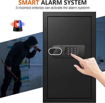 6.1 Cuft Large Fire and Waterproof Safes for Home, Anti-theft Fireproof Lock Box with Digital Keypad, Removable Shelves and Alert System, Personal Fire Proof Safe for Home Documents Valuables