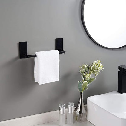 KES 9-Inch Self Adhesive Towel Bar Kitchen Towel Rack Wall Mount No Drill SUS 304 Stainless Steel Matte Black, A7000S23-BK