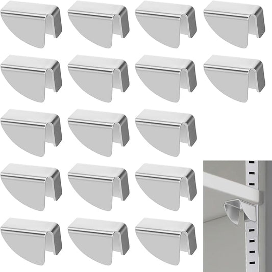 15pcs Cabinet Shelf Clips, Wire Shelf Clips, Metal Shelving Clip, Bracket Replacement for Garage Cabinets, Removable Metal Support Clip, Shelving to Hold Shelves, Storage Cabinet Bracket Replacement