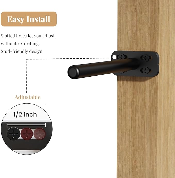 6pcs Wall Shelf Brackets Heavy Duty Floating Shelf Bracket Hidden,Invisible Black Shelving Brackets Decorative Floating Shelf Hardware Heavy Duty,Metal Shelf Support Bracket(8"-6pcs)