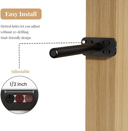 4pcs Wall Shelf Brackets Heavy Duty Floating Shelf Bracket Hidden,Invisible Black Shelving Brackets Decorative Floating Shelf Hardware Heavy Duty,Metal Shelf Support Bracket(6"-4pcs)