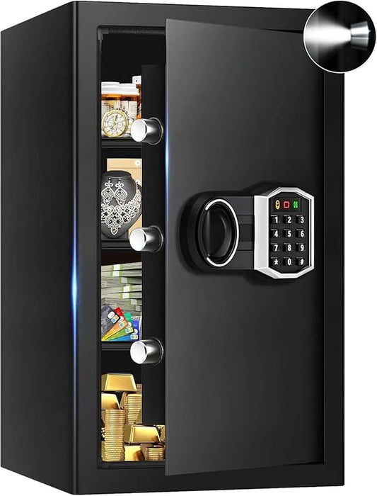 5.2 Cuft Large Safes for Home, Security Fireproof Safe Box with Programmable Keypad, Spare Keys and Removable Shelf, Anti-Theft Digital Home Safes Water and Fire Proof Document Box for Money Valuables
