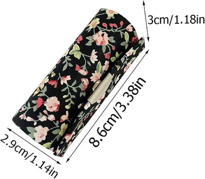 MIAO JIN 12-Pack Lipstick Case with Mirror Bulk, Small Lipstick Holder for Purse, Makeup Holder for Jewelry & Cosmetics, Storage Box, Cute Small Flower Design (Random Colors)