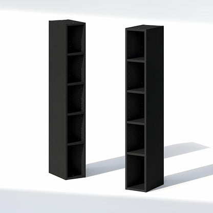 Furinno Fulda 10-Tier Closet Organizers and Storage, Open Shelf, Storage Organizer, 6-Inch Width, for Closet, Bedroom, Blackwood