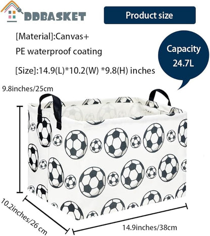 Rectangular Soccer Basket Kids Storage Bins Baby Boy Basket Kids Toy Storage Bin Organizer Box Boys Room Decor for Home(Soccer)