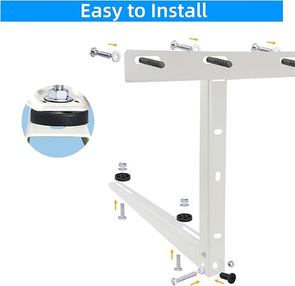 Qualward Mini Split Wall Mounting Bracket for Universal Ductless Air Conditioners, Heavy Duty Support Bracket for AC, Heat Pumps Compressors 9000-36000 BTU