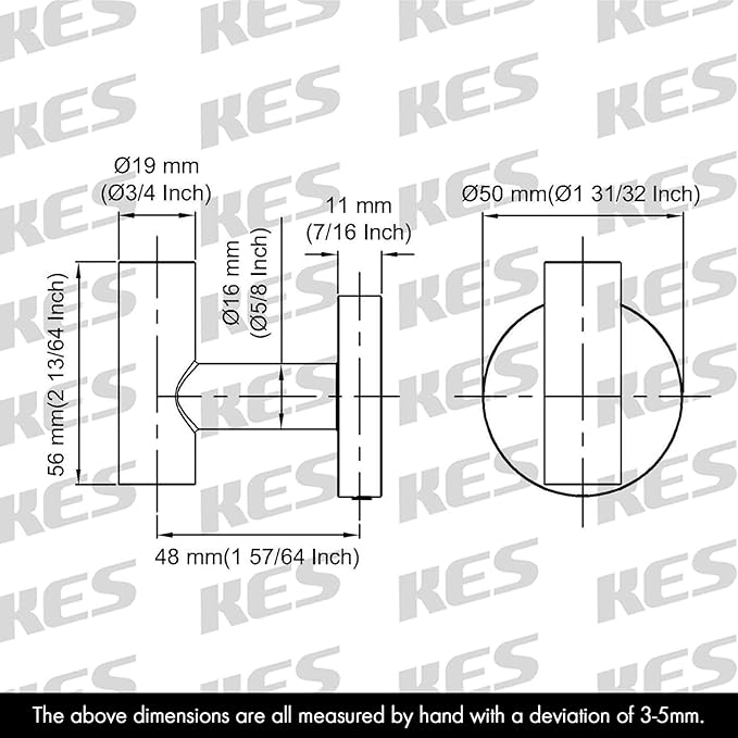 KES SUS 304 Stainless Steel Coat Hook Towel Robe Clothes Hook for Bath Kitchen Garage Heavy Duty Wall Mounted, Polished Finish 2 Pack, A2164-P2