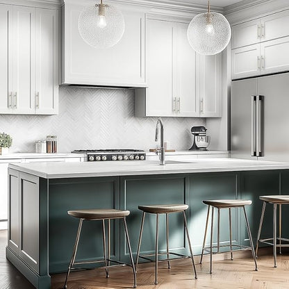 Brushed Nickel Cabinet Handles 3-3/4 Inch Hole Spacing Stainless Steel Drawer Pulls for Cabinets, Dresser, Bathroom 5 Pack
