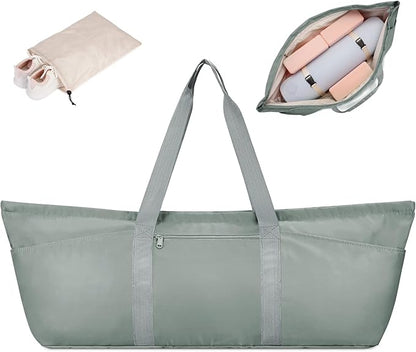 Large Yoga Mat Bag with Shoes Compartment and Wet Pocket Ladies Pilates Gym Tote Bag with Yoga Mat Holder Strap for Women Men Workout Carrier Stuff Accessories