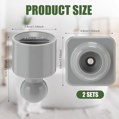 L Shape Shower Curtain Rod Holder - 25mm Angled Mount with Swivel Joints & Hardware Kit, Drilling Required (2, Grey)