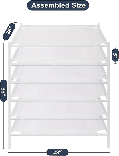 STO STO Sweater Drying Rack, 6-Pack Stackable Mesh Clothes Drying Rack, Laundry Drying Rack for Sweaters, Socks, Toys, White