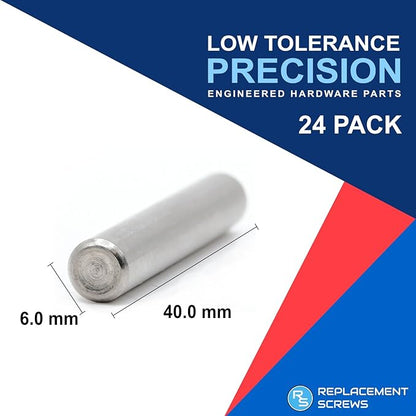 ReplacementScrews Shelf Support Dowel Pins Compatible with IKEA Part 101324 (Ivar Bookshelf) - 6x40mm - (Pack of 24)