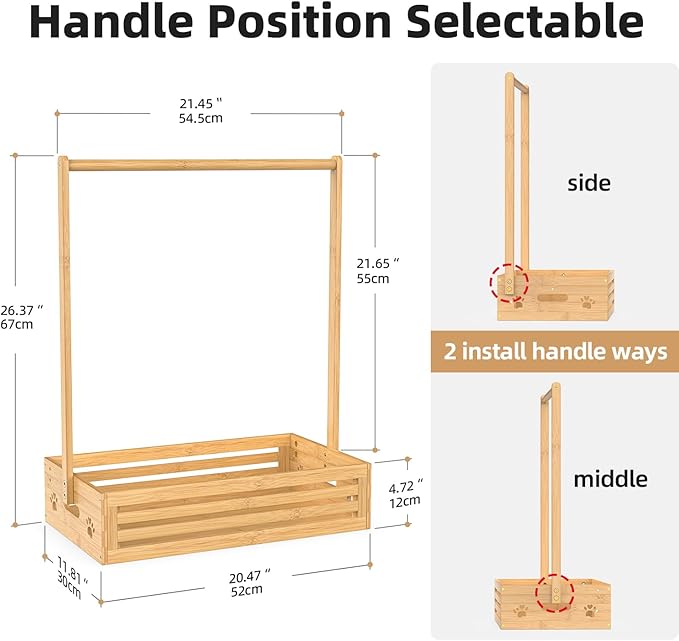Baby Clothing Rack for Toddler, Pets Clothes Rack with Storage Box & Adjustable Hanging Rod for Dogs/Cats, Baby Shower Clothes Closet Rack with Handle for Nursery Room (Natural, Baby)