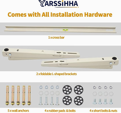 Yarssihha Mini Split Wall Mounting Bracket for Universal 7000-36000 BTU Ductless Air Conditioners Heat Pumps, Outdoor Heavy Duty Adjustable Wall Mount AC Bracket, Max Load: 400LBS