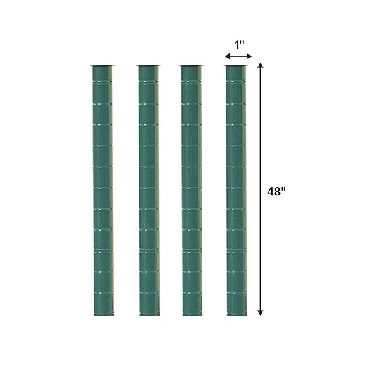 Commercial Epoxy Green Coated Wire Shelf 1’’ Diameter Shelving Poles