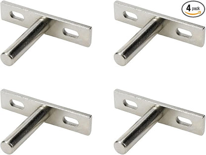 Antrader 4 Piece Floating Shelf Brackets, 2" Concealed Hidden Shelf Supports Decorative Shelf, Package Includes Screws and Wall Plugs (Silver)