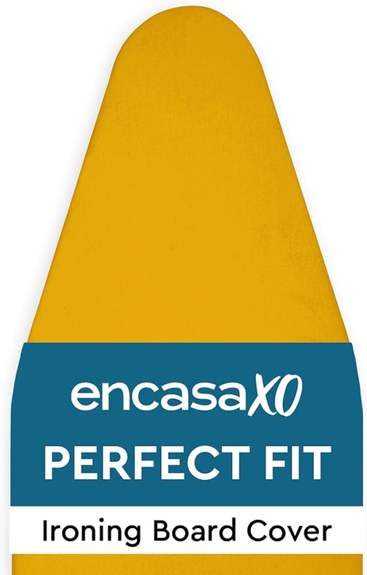 Encasa XO Ironing Board Cover and Pad 54"x15" - 4mm Felt Large Iron Board Cover with Padding - Heat Resistant, Stain-Safe Dye, Non Slip Elastic Bungee Cord Tightening Iron Table Cover Mango