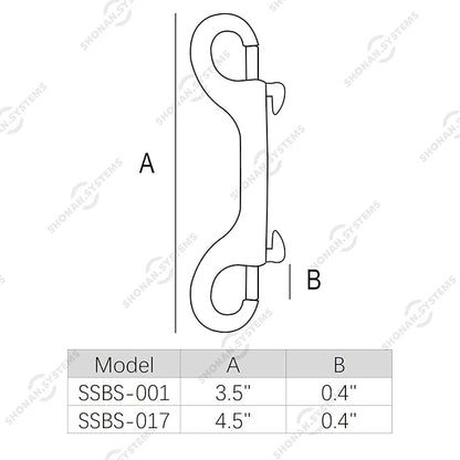 Double Ended Snap Hooks, 2 Pack Heavy Duty Double Ended Trigger Bolt Snaps, Stainless Steel 316 Marine Grade Metal Clips for Diving, Dog Leash, Feed Buckets