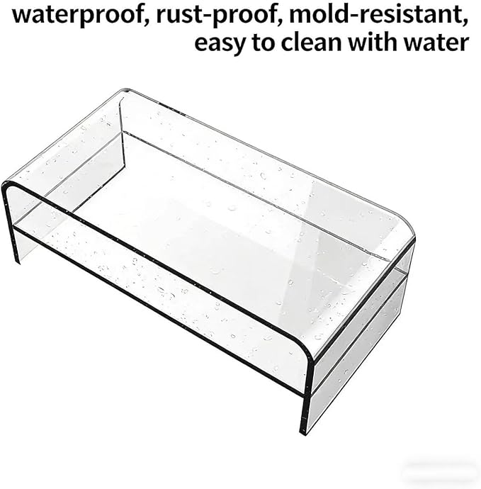 Acrylic Monitor Stand - 16/20 inch 2 Tier Riser for iMac, PC, Desktop, Laptop, TV with Storage Shelf, Home Office Desk Organizer (20in)