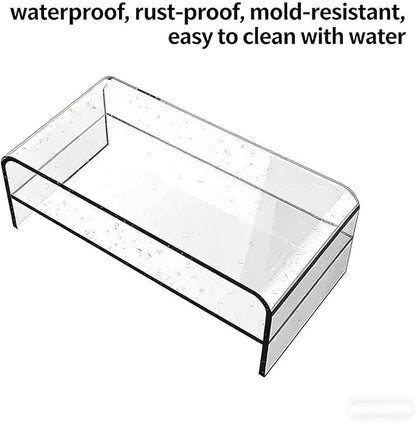 Acrylic Monitor Stand - 16/20 inch 2 Tier Riser for iMac, PC, Desktop, Laptop, TV with Storage Shelf, Home Office Desk Organizer (20in)