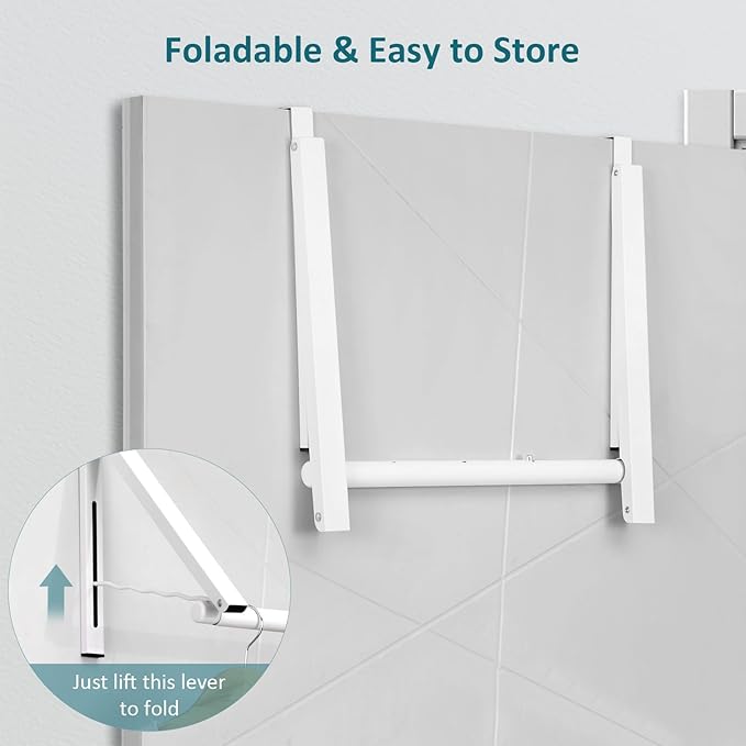 Foldable Over The Door Hanger - Space-Saving Drying Rack for Coats & Clothing, Small Clothes Organizer, White
