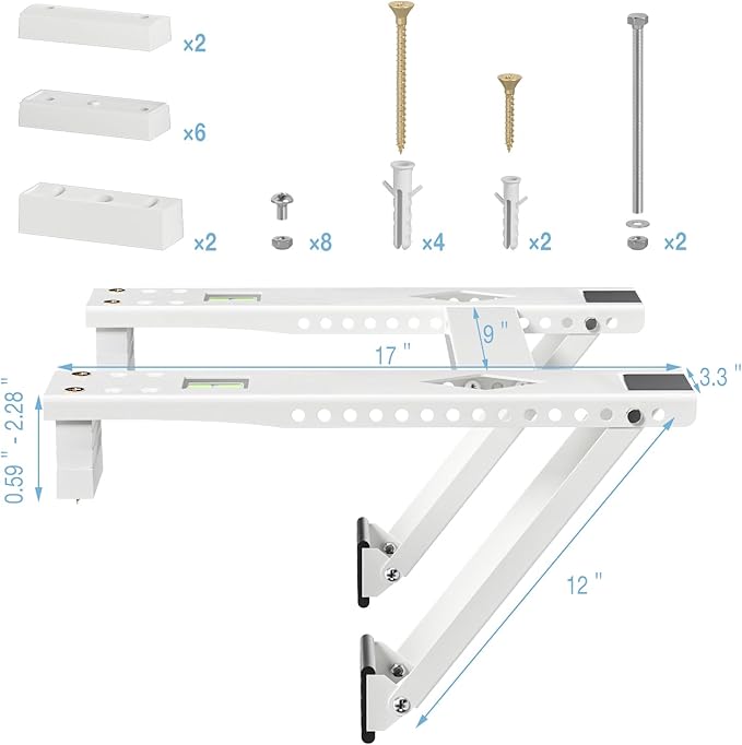 HOXHA Window AC Bracket, Universal Window Air Conditioner Support Bracket, Heavy Duty Window AC Mount, Air Conditioner Holder for Hung Windows, Support Up to 200 lbs