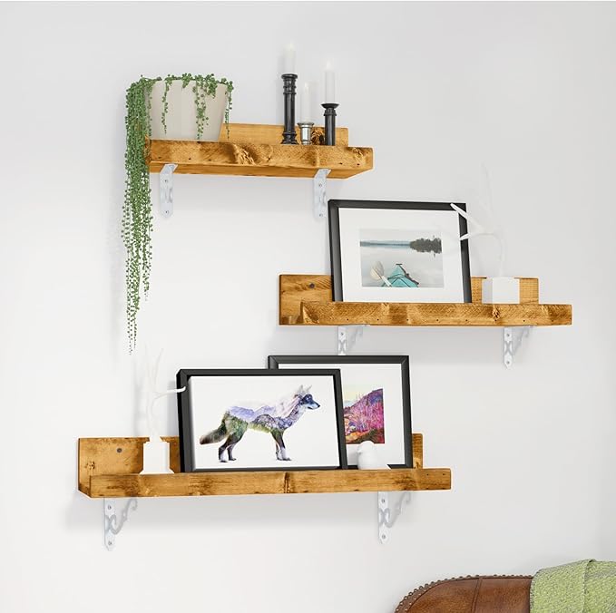 HOME MASTER HARDWARE Decorative Shelf Brackets 5x3-1/2 in Wall Mounted Floating Shelf Bracket L Heavy Duty Support Corner Brace Joint Right Angle Bracket for DIY Open Shelving with Screws White 4 Pcs