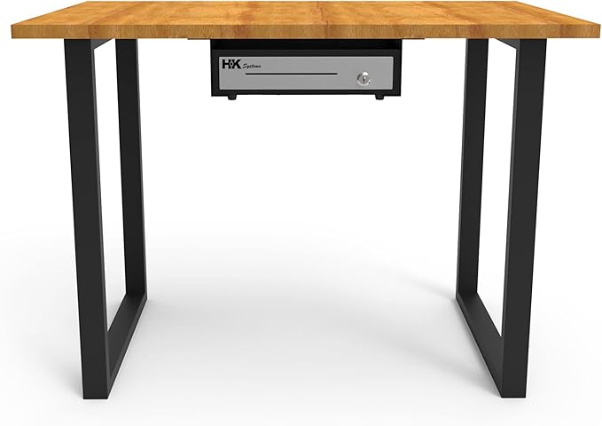 HK SYSTEMS Universal Under Counter Mounting Metal Bracket for All Cash Drawers Sizes, Black Color