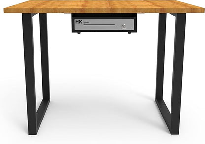 HK SYSTEMS Universal Under Counter Mounting Metal Bracket for All Cash Drawers Sizes, Black Color
