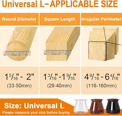 32 Pcs Chair Leg Floor Protectors for Hardwood Floors Silicone Covers to Protect Wood Tile Floors Felt Bottom Furniture Leg Caps Anti-Scratch Reduce Noise (Fit:1.3"-2")