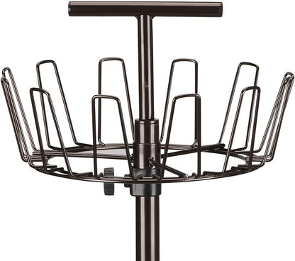 Household Essentials 2139-1 Metal Four-Tier Adjustable Revolving Shoe Rack | Holds up to 24 Pairs of Shoes | Antique Bronze Finish