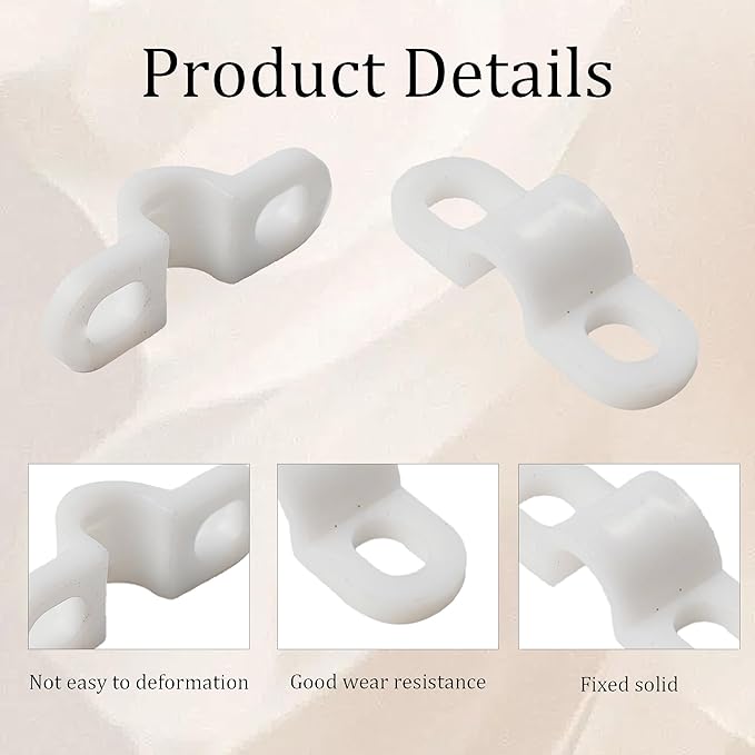 120Pcs Wire Shelf Loop Clips, White Plastic Shelving Wall Clips with Screws, Back Mount Brackets for Wire Shelves Concrete Drywall Installation, Closet Storage Organizer Hardware