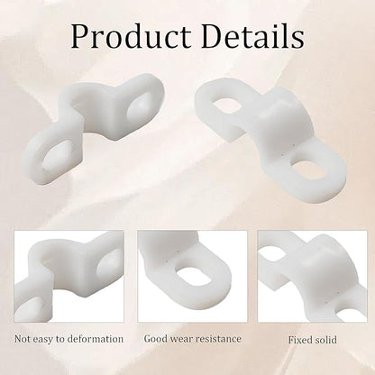 120Pcs Wire Shelf Loop Clips, White Plastic Shelving Wall Clips with Screws, Back Mount Brackets for Wire Shelves Concrete Drywall Installation, Closet Storage Organizer Hardware