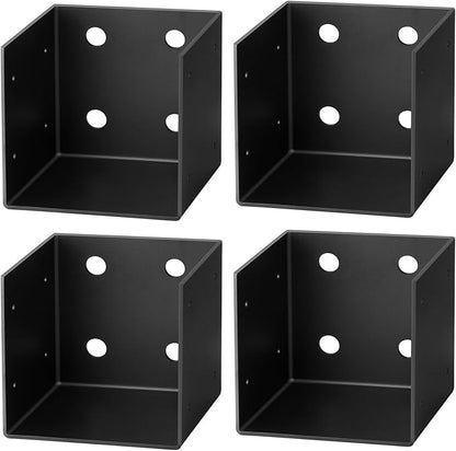GBGS 4 Pcs 4x4 Pergola Wall Mount Bracket,11 Gauge(3 mm Thick),Black