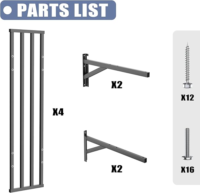 WALMANN 2 Pack Heavy Duty Wall Mounted Shelves, 2 ft x 3 ft Wall-Mounted Garage Storage Shelf, Floating Shelf, Hold 400 lbs/Shelf