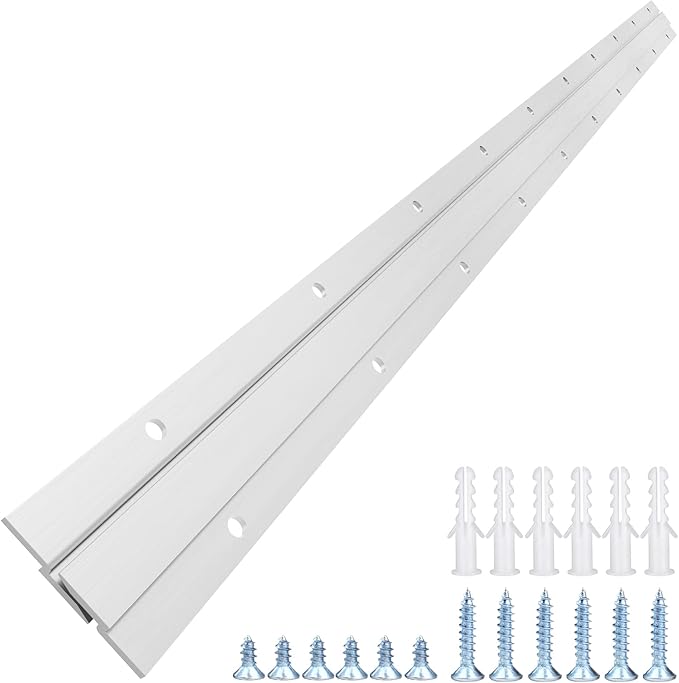 French Cleat Picture Hanger, Aluminum Z Hanger Interlocking Wall Mounting Bracket Hardware Kit Z Clips for Hanging Wall Painting, Mirrors, Panels, Artwork, Cabinet, Whiteboard (30inch-1Pairs)
