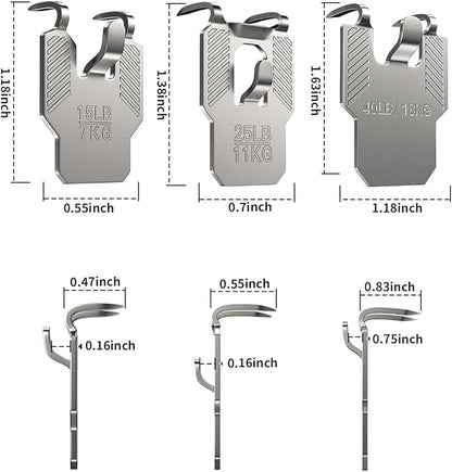 15 25 40 lb Drywall Picture Hangers Claw: 25 Pack Heavy Duty Damage Free Wall Picture Hanging Hooks - Art Mirror Photo Frame Sawtooth Wire D Ring Hanger Kit for Room Office Decor
