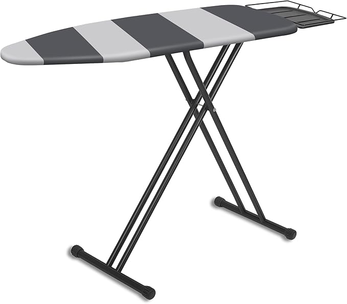 Classic Full Size Ironing Board,Extra Wide Size Full Metal Construction,57" X 18" with Iron Rest, Height Adjustable, Heat & Scorch Resistant Fabric, Anti-Skid Feet, Heavy Duty