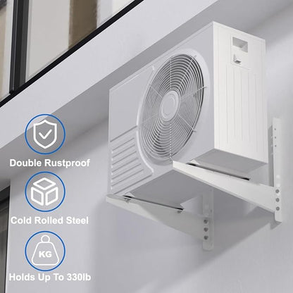 Outdoor Mini Split Wall Mounting Bracket for 9000 Btu to 18000 Btu Ductless Mini Split Air Conditioner AC Heat Pump Systems, Heavy Duty AC Support Bracket for Outside, Holds Up to 330lbs