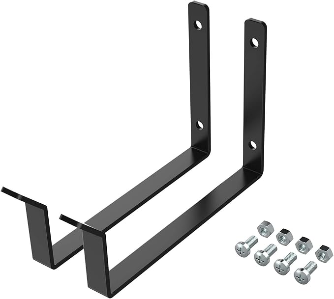 FLEXIMOUNTS 2 Pack Add On Storage Utility Hook Accessory for Garage Ceiling Rack, Max Weight Capacity up to 35lbs, Black