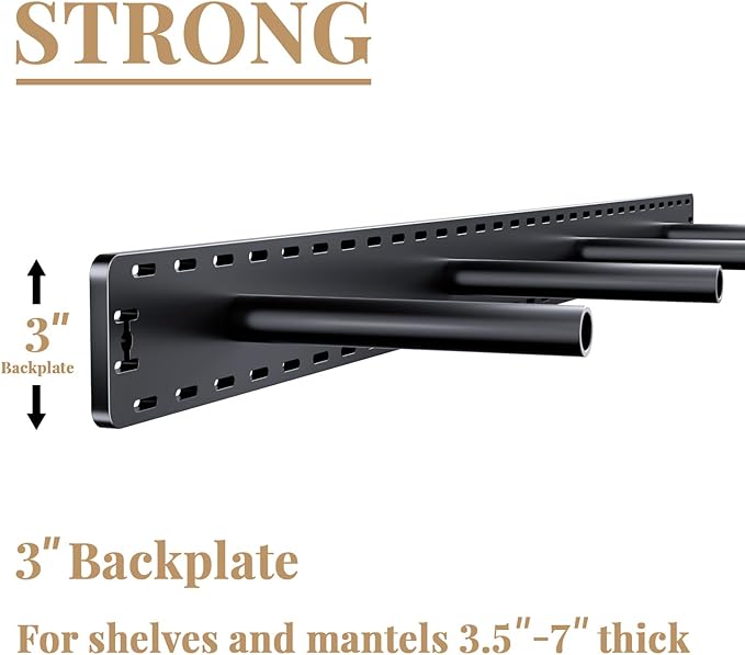 1 Pack Large Shelf Brackets Long Floating Shelf Bracket Invisible Floating Shelf Hardware Heavy Duty Floating Mantel Brackets(43"X4"X3" with Tools)